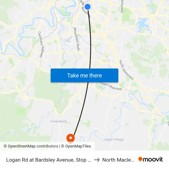Logan Rd at Bardsley Avenue, Stop 20 to North Maclean map