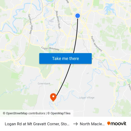 Logan Rd at Mt Gravatt Corner, Stop 44 to North Maclean map