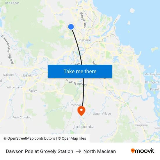 Dawson Pde at Grovely Station to North Maclean map