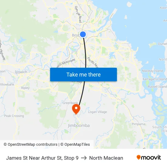 James St Near Arthur St, Stop 9 to North Maclean map
