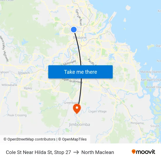 Cole St Near Hilda St, Stop 27 to North Maclean map