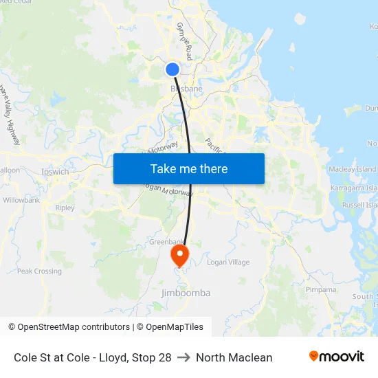 Cole St at Cole - Lloyd, Stop 28 to North Maclean map