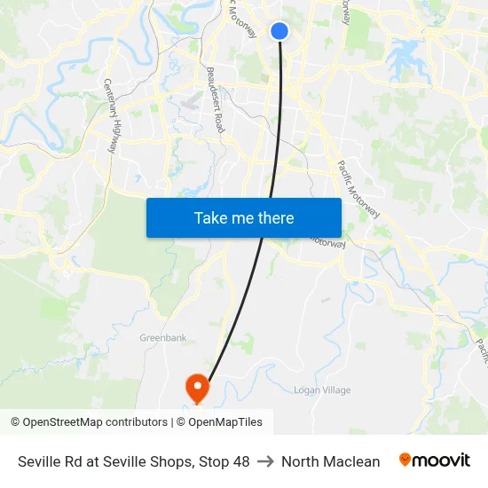 Seville Rd at Seville Shops, Stop 48 to North Maclean map