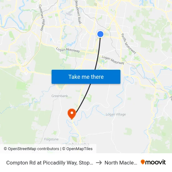 Compton Rd at Piccadilly Way, Stop 28 to North Maclean map