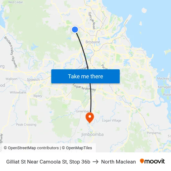 Gilliat St Near Camoola St, Stop 36b to North Maclean map