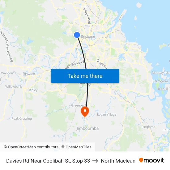Davies Rd Near Coolibah St, Stop 33 to North Maclean map