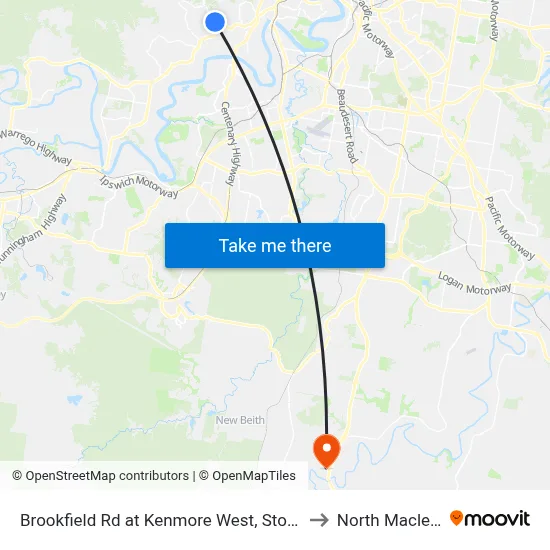 Brookfield Rd at Kenmore West, Stop 37 to North Maclean map