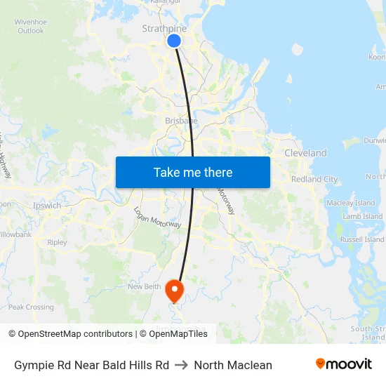 Gympie Rd Near Bald Hills Rd to North Maclean map
