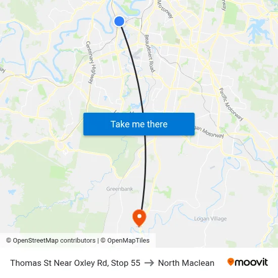 Thomas St Near Oxley Rd, Stop 55 to North Maclean map