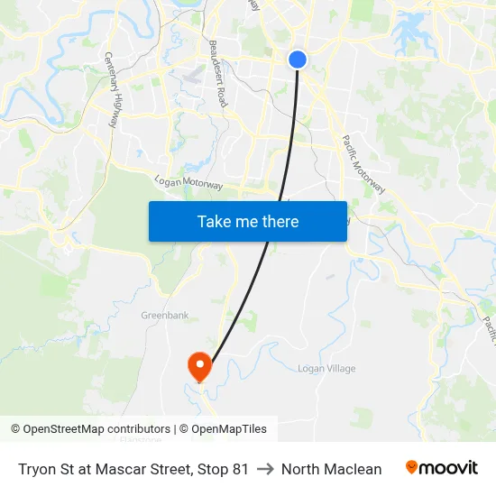 Tryon St at Mascar Street, Stop 81 to North Maclean map