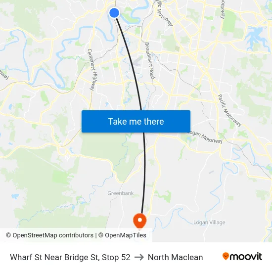 Wharf St Near Bridge St, Stop 52 to North Maclean map