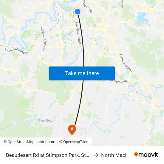 Beaudesert Rd at Stimpson Park, Stop 29 to North Maclean map