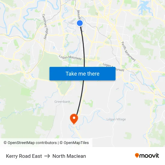 Kerry Road East to North Maclean map