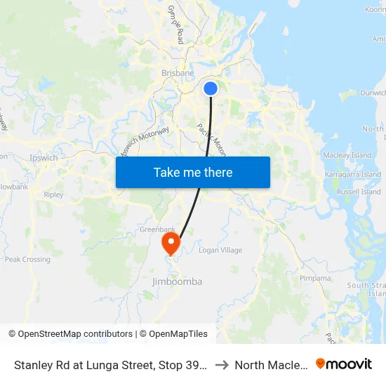 Stanley Rd at Lunga Street, Stop 39/40 to North Maclean map