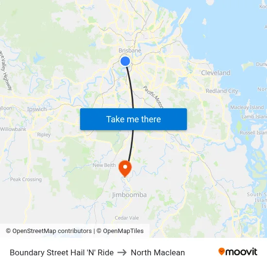 Boundary Street Hail 'N' Ride to North Maclean map