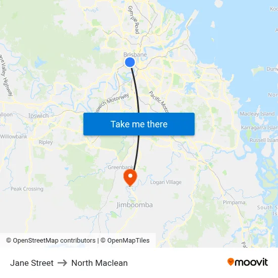 Jane Street to North Maclean map