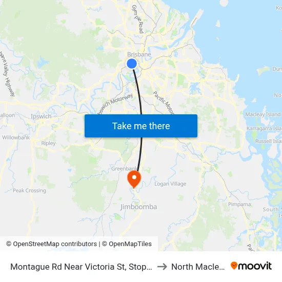 Montague Rd Near Victoria St, Stop 10 to North Maclean map