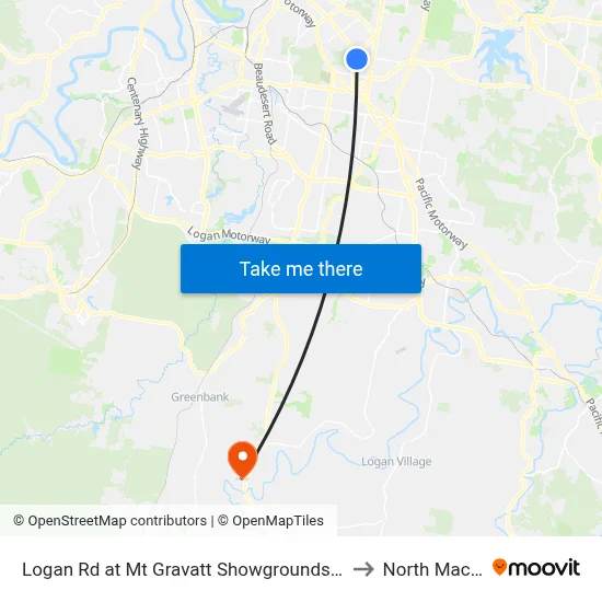 Logan Rd at Mt Gravatt Showgrounds, Stop 38a to North Maclean map
