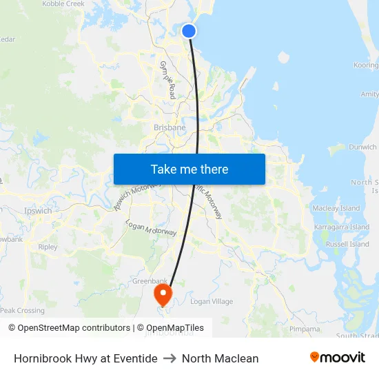 Hornibrook Hwy at Eventide to North Maclean map