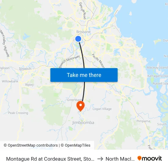 Montague Rd at Cordeaux Street, Stop 30/14 to North Maclean map