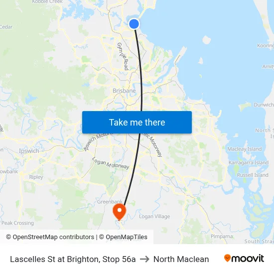 Lascelles St at Brighton, Stop 56a to North Maclean map