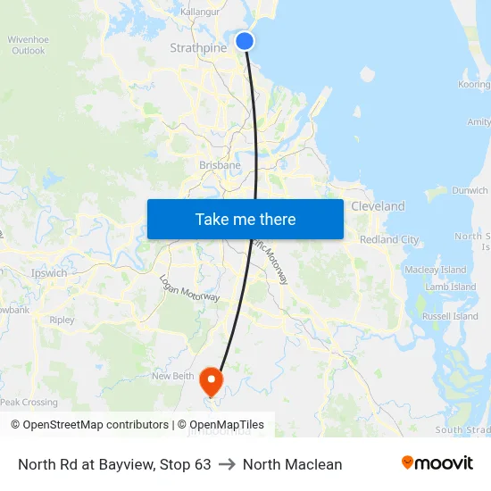 North Rd at Bayview, Stop 63 to North Maclean map