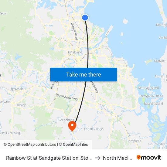 Rainbow St at Sandgate Station, Stop 33 to North Maclean map