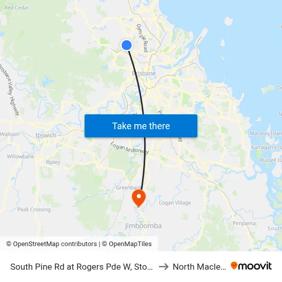 South Pine Rd at Rogers Pde W, Stop 44 to North Maclean map
