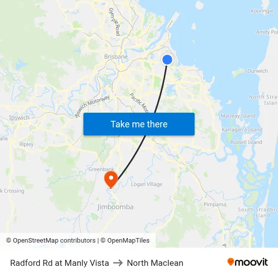 Radford Rd at Manly Vista to North Maclean map