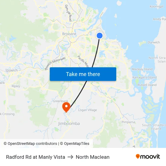 Radford Rd at Manly Vista to North Maclean map