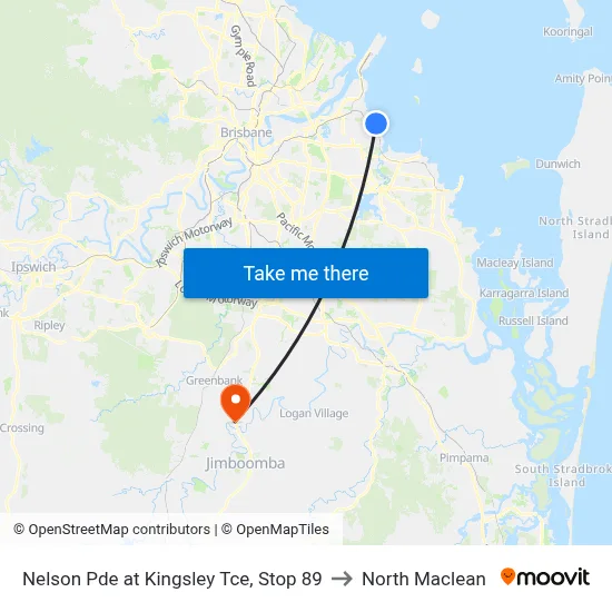 Nelson Pde at Kingsley Tce, Stop 89 to North Maclean map