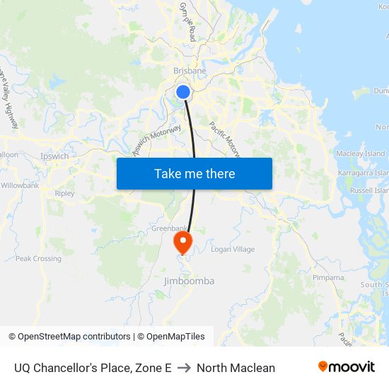 UQ Chancellor's Place, Zone E to North Maclean map