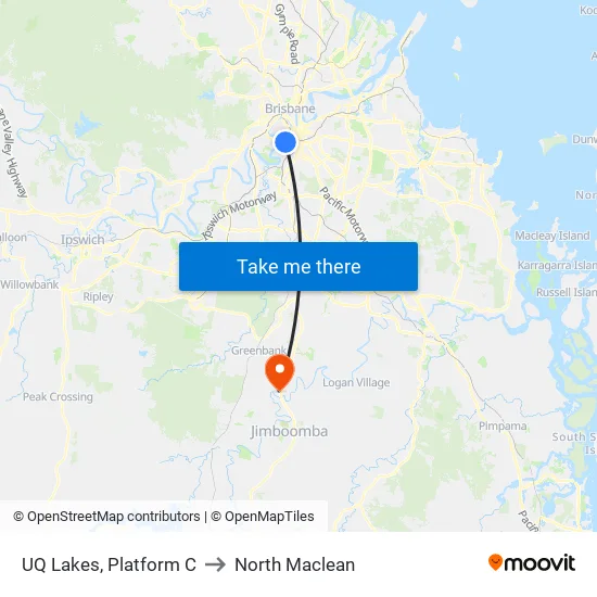 UQ Lakes, Platform C to North Maclean map