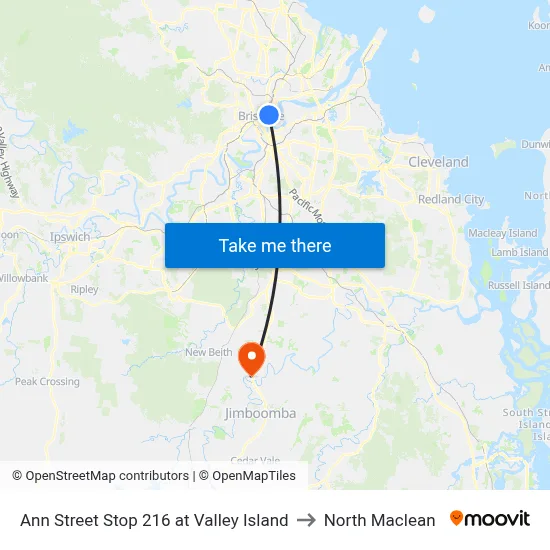 Ann Street Stop 216 at Valley Island to North Maclean map