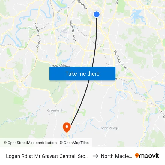 Logan Rd at Mt Gravatt Central, Stop 37 to North Maclean map