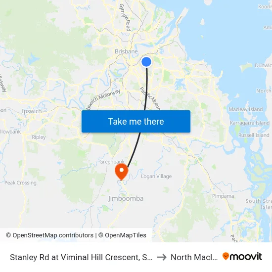 Stanley Rd at Viminal Hill Crescent, Stop 35a to North Maclean map