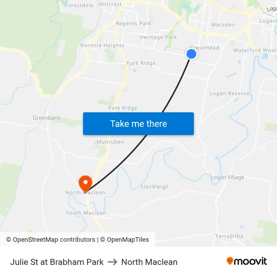 Julie St at Brabham Park to North Maclean map