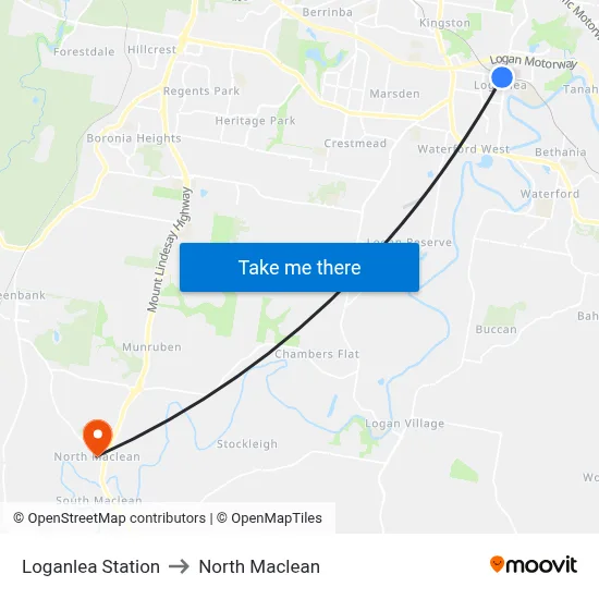 Loganlea Station to North Maclean map