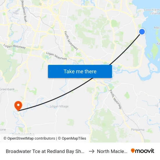 Broadwater Tce at Redland Bay Shops to North Maclean map