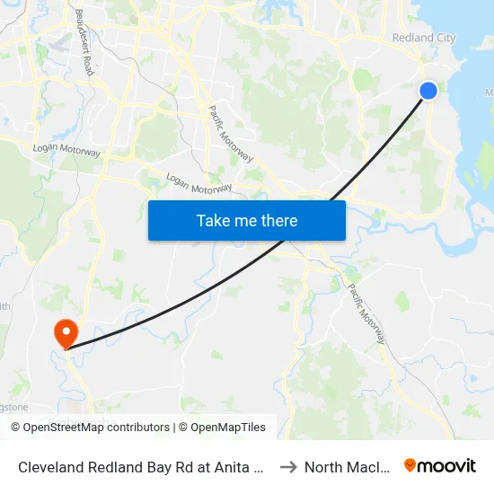 Cleveland Redland Bay Rd at Anita Street to North Maclean map