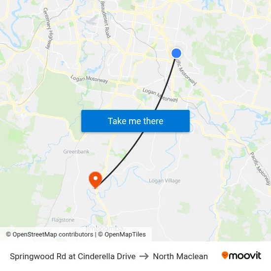 Springwood Rd at Cinderella Drive to North Maclean map