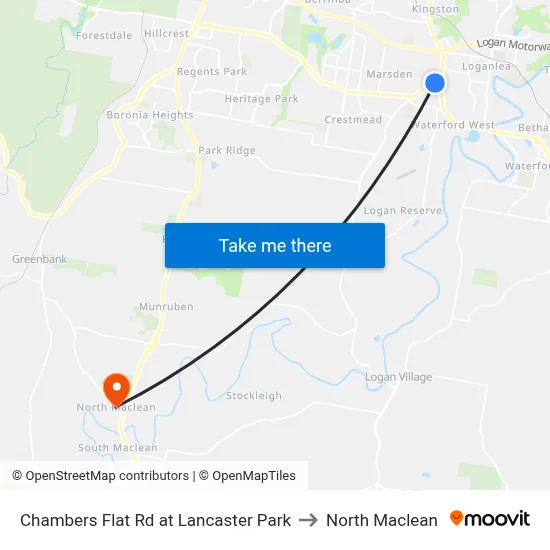 Chambers Flat Rd at Lancaster Park to North Maclean map