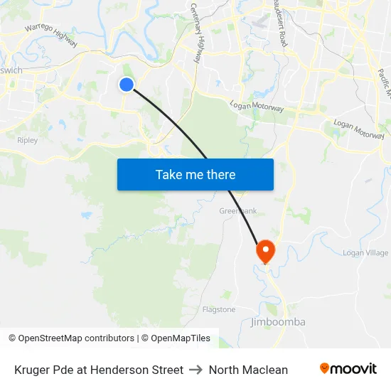 Kruger Pde at Henderson Street to North Maclean map