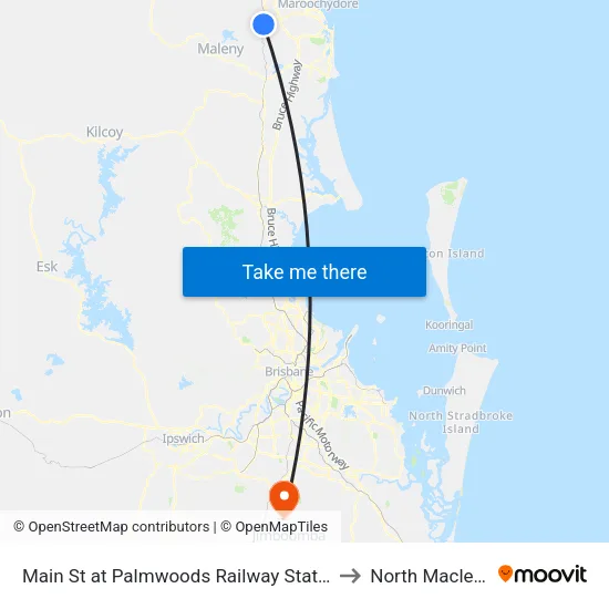 Main St at Palmwoods Railway Station to North Maclean map