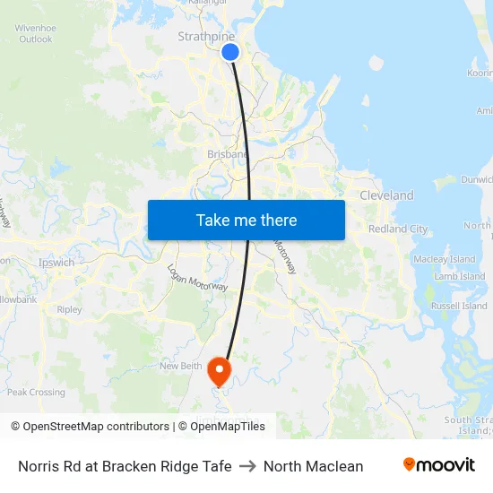 Norris Rd at Bracken Ridge Tafe to North Maclean map