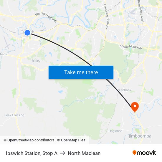 Ipswich Station, Stop A to North Maclean map