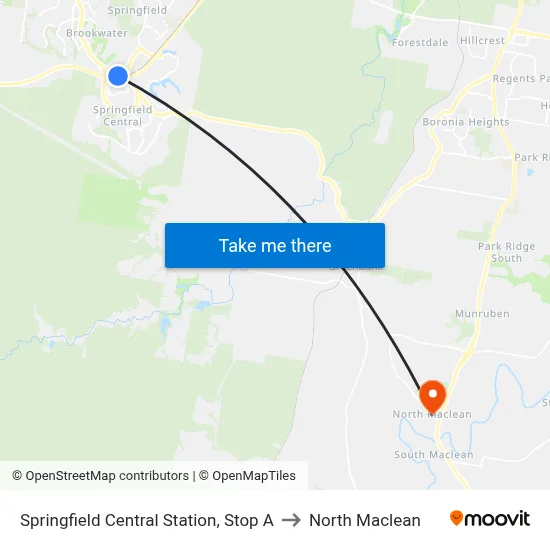 Springfield Central Station, Stop A to North Maclean map