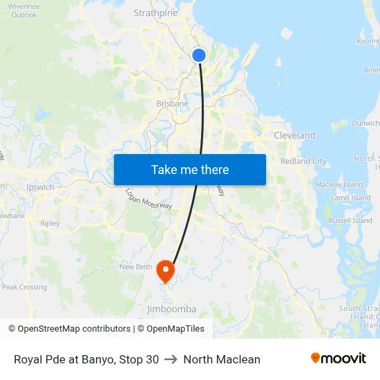 Royal Pde at Banyo, Stop 30 to North Maclean map