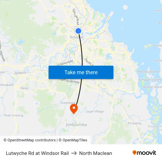 Lutwyche Rd at Windsor Rail to North Maclean map