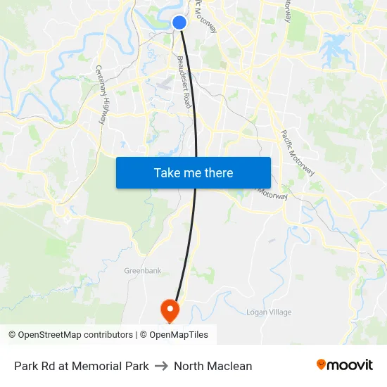 Park Rd at Memorial Park to North Maclean map